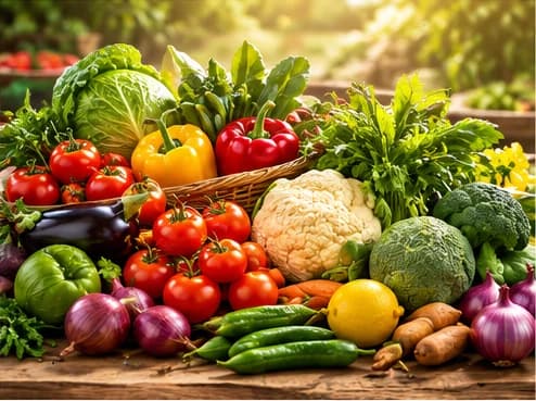 Fresh vegetables and produce